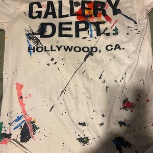 Gallery Dept White Shirt with Colorful Paint Splatter